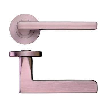 Click Here To Enlarge This Photo Of ZPZ070-TRG - Zoo Hardware Stanza 'Venice' Lever Handles on Round Screw on Rose - Tuscan Rose Gold (Designer Range)