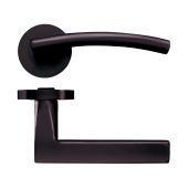 ZPZ080-ETB - Zoo Hardware Stanza 'Amalfi' Lever Handles on Round Screw on Rose - Etna Bronze (Designer Range)