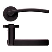 ZPZ100-ETB - Zoo Hardware Stanza 'Adria' Lever Handles on Round Screw on Rose - Etna Bronze (Designer Range)
