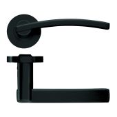 ZPZ100-OMB - Zoo Hardware Stanza 'Adria' Lever Handles on Round Screw on Rose - Oscuro Matt Black (Designer Range)