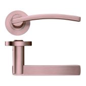 ZPZ100-TRG - Zoo Hardware Stanza 'Adria' Lever Handles on Round Screw on Rose - Tuscan Rose Gold (Designer Range)