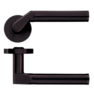 Click Here To Enlarge This Photo Of ZPZ120-ETB - Zoo Hardware Stanza 'Venus' Lever Handles on Round Screw on Rose - Etna Bronze (Designer Range)