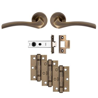 Click Here To Enlarge This Photo Of UDP008AB-INTB - Carlisle Brass 'Sines' Ultimate Door Pack - Antique Brass