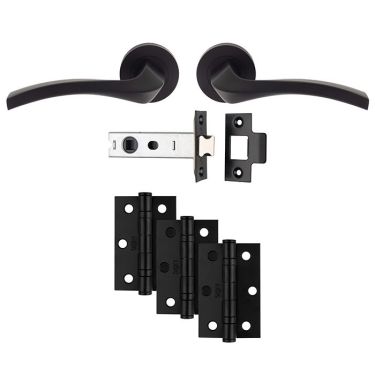 Click Here To Enlarge This Photo Of UDP008MB-INTB - Carlisle Brass 'Sines' Ultimate Door Pack - Matt Black