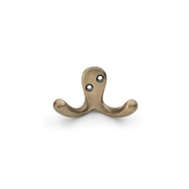 Click Here To Enlarge This Photo Of AW773AB - Alexander & Wilks Victorian Double Robe Hook - Antique Brass