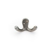 AW773AI - Alexander & Wilks Victorian Double Robe Hook - Antique Iron