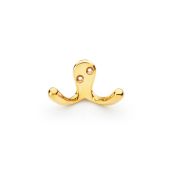 AW773PBU - Alexander & Wilks Victorian Double Robe Hook - Polished Brass Unlacquered