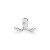 AW773SC - Alexander & Wilks Victorian Double Robe Hook - Satin Chrome