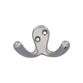 AW773SN - Alexander & Wilks Victorian Double Robe Hook - Satin Nickel