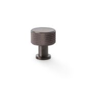 AW807K-29-DBZPVD - Alexander & Wilks  Lucia Knurled Cupboard Knob - Dark Bronze PVD - 29mm