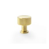 AW807K-29-SBPVD - Alexander & Wilks  Lucia Knurled Cupboard Knob - Satin Brass PVD - 29mm