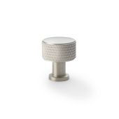 AW807K-29-SN - Alexander & Wilks  Lucia Knurled Cupboard Knob - Satin Nickel - 29mm