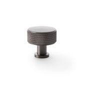 AW807K-35-DBZPVD - Alexander & Wilks  Lucia Knurled Cupboard Knob - Dark Bronze PVD - 35mm