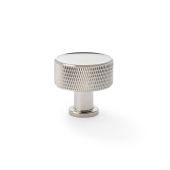 AW807K-35-PNPVD - Alexander & Wilks  Lucia Knurled Cupboard Knob - Polished Nickel PVD - 35mm