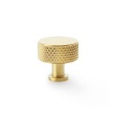 AW807K-35-SBPVD - Alexander & Wilks  Lucia Knurled Cupboard Knob - Satin Brass PVD - 35mm