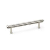 AW809-128-PN - Alexander & Wilks Crispin Knurled T-bar Cupboard Pull Handle - Polished Nickel - 128mm Centres