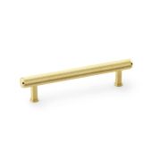 AW809-128-SBPVD - Alexander & Wilks Crispin Knurled T-bar Cupboard Pull Handle - Satin Brass PVD - 128mm Centres