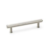 AW809-128-SN - Alexander & Wilks Crispin Knurled T-bar Cupboard Pull Handle - Satin Nickel - 128mm Centres