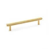 AW809-160-SBPVD - Alexander & Wilks Crispin Knurled T-bar Cupboard Pull Handle - Satin Brass PVD - 160mm Centres