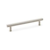 AW809-160-SN - Alexander & Wilks Crispin Knurled T-bar Cupboard Pull Handle - Satin Nickel - 160mm Centres