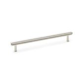 AW809-224-PN - Alexander & Wilks Crispin Knurled T-bar Cupboard Pull Handle - Polished Nickel - 224mm Centres