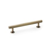 AW814-128-AB - Alexander & Wilks Round T-Bar Cabinet Pull Handle - Antique Brass - 128mm Centres