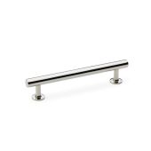 AW814-128-PN - Alexander & Wilks Round T-Bar Cabinet Pull Handle - Polished Nickel - 128mm Centres