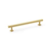 AW814-160-SB - Alexander & Wilks Round T-Bar Cabinet Pull Handle - Satin Brass - 160mm Centres