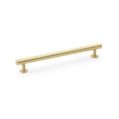 AW814-192-SB - Alexander & Wilks Round T-Bar Cabinet Pull Handle - Satin Brass - 192mm Centres