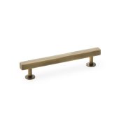 AW815-128-AB - Alexander & Wilks Square T-Bar Cabinet Pull Handle - Antique Brass - 128mm Centres