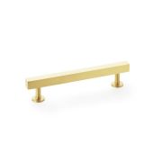 AW815-128-SB - Alexander & Wilks Square T-Bar Cabinet Pull Handle - Satin Brass - 128mm Centres