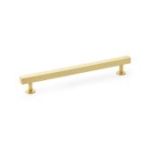 AW815-192-SB - Alexander & Wilks Square T-Bar Cabinet Pull Handle - Satin Brass - 192mm Centres