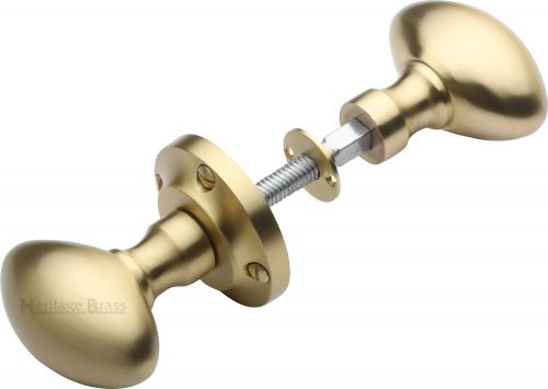 Click Here To Enlarge This Photo Of RIM V960-SB Heritage Brass Suffolk Rim Knob Satin Brass Finish