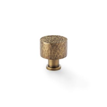 Click Here To Enlarge This Photo Of AW816-30-AB - Alexander & Wilks Leila Hammered Cupboard Knob - Antique Brass - 30mm