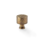 AW816-30-AB - Alexander & Wilks Leila Hammered Cupboard Knob - Antique Brass - 30mm