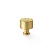 AW816-30-SB - Alexander & Wilks Leila Hammered Cupboard Knob - Satin Brass - 30mm