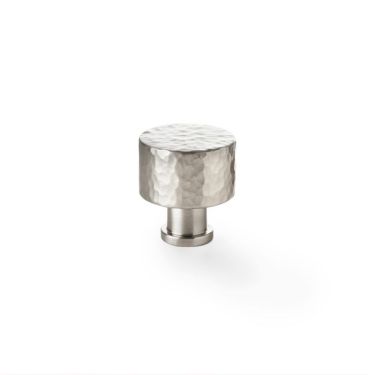 Click Here To Enlarge This Photo Of AW816-30-SN - Alexander & Wilks Leila Hammered Cupboard Knob - Satin Nickel - 30mm