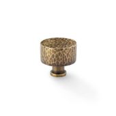 AW816-35-AB - Alexander & Wilks Leila Hammered Cupboard Knob - Antique Brass - 35mm