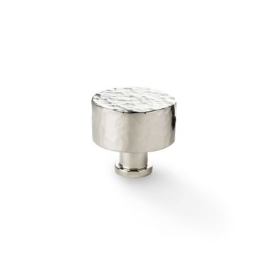 Click Here To Enlarge This Photo Of AW816-35-PN - Alexander & Wilks Leila Hammered Cupboard Knob - Polished Nickel - 35mm