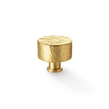 Click Here To Enlarge This Photo Of AW816-35-SB - Alexander & Wilks Leila Hammered Cupboard Knob - Satin Brass - 35mm