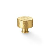 AW816-35-SB - Alexander & Wilks Leila Hammered Cupboard Knob - Satin Brass - 35mm