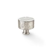AW816-35-SN - Alexander & Wilks Leila Hammered Cupboard Knob - Satin Nickel - 35mm