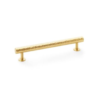 Click Here To Enlarge This Photo Of AW817-160-SB - Alexander & Wilks Leila Hammered Cabinet Pull - Satin Brass - 160mm Centres