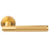 SX5SB - Carlisle Brass Manital 'Syntax' Knurled Lever on Round Rose - Satin Brass
