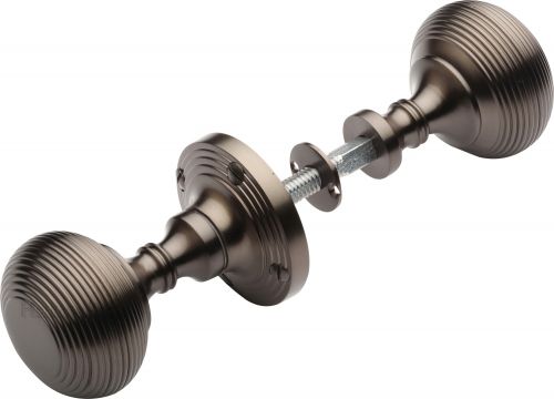 Click Here To Enlarge This Photo Of RIM V971-MB Heritage Brass Reeded Rim Knob Matt Bronze Finish