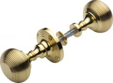 RIM V971-PB Heritage Brass Reeded Rim Knob Polished Brass Finish