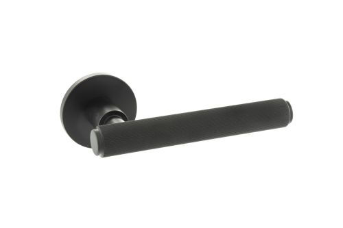 Click Here To Enlarge This Photo Of Atlantic - MHSR250MB Millhouse Brass 'Stephenson' Designer Lever on 5mm Slimline Round Rose - Matt Black