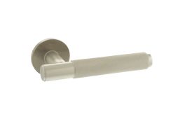 Atlantic - MHSR100SN Millhouse Brass 'Crompton' Designer Lever on 5mm Slimline Round Rose - Satin Nickel