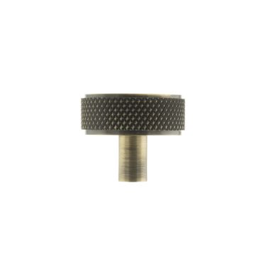 Click Here To Enlarge This Photo Of Atlantic - MHCK1935AB Millhouse Brass 'Hargreaves' Disc Knurled Cabinet Knob on Concealed Fix - Antique Brass