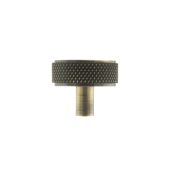 Atlantic - MHCK1935AB Millhouse Brass 'Hargreaves' Disc Knurled Cabinet Knob on Concealed Fix - Antique Brass